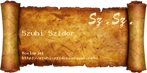 Szuhi Szidor névjegykártya